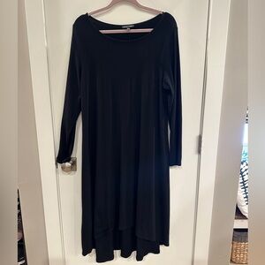 Eileen Fisher Classic Black Long Sleeve Dress size L